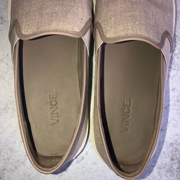 Vince Women’s Sneaker Preston Natural Linen Slip On Loafer Flat Size 6.5 - Picture 6 of 12